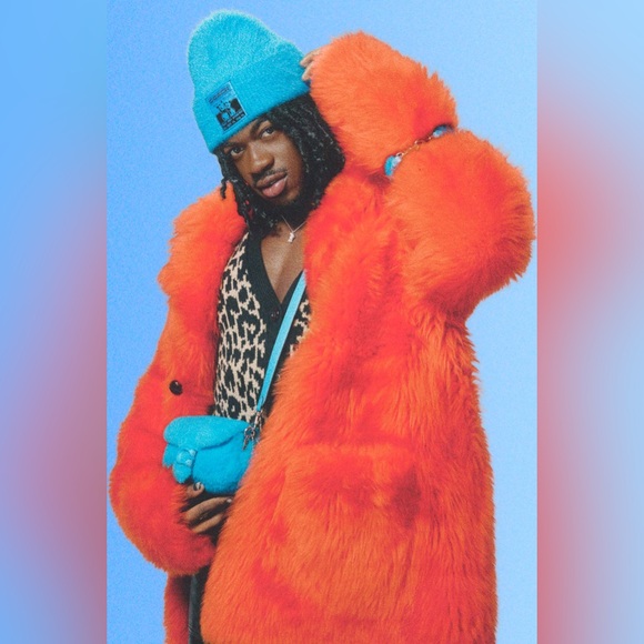 Coach x Lil Nas X 18 Vibrant Blue Faux Fur Shoulder Bag with Silver Hardware - Picture 5 of 9